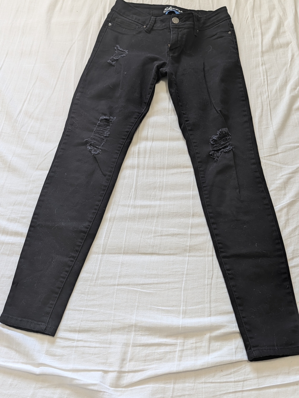 YMI Black Distressed Skinny Jeans Size 5